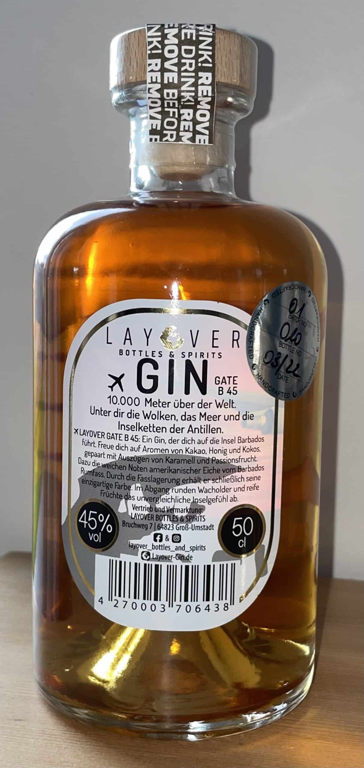 Layover Gin 500ml Bottle Ingredients Just Arrived